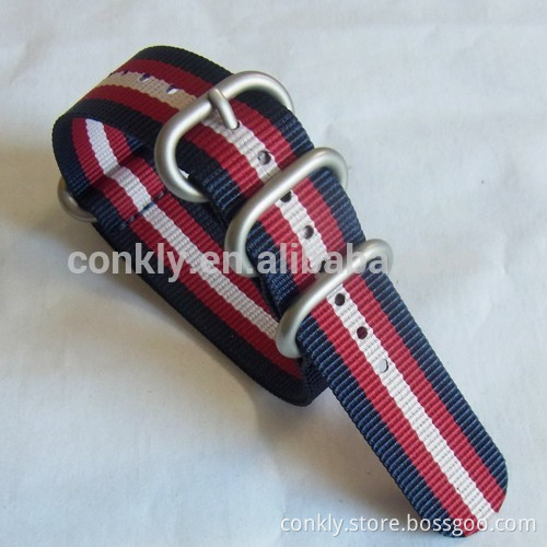 nylon zulu ring sliver buckle straps